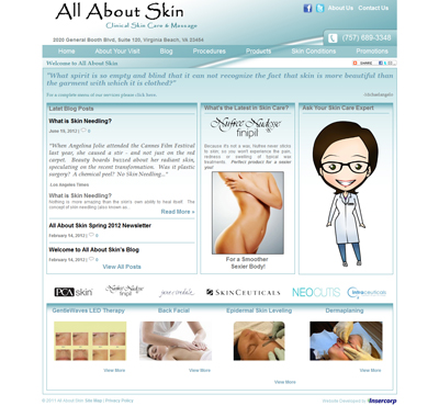 All About Skin Website