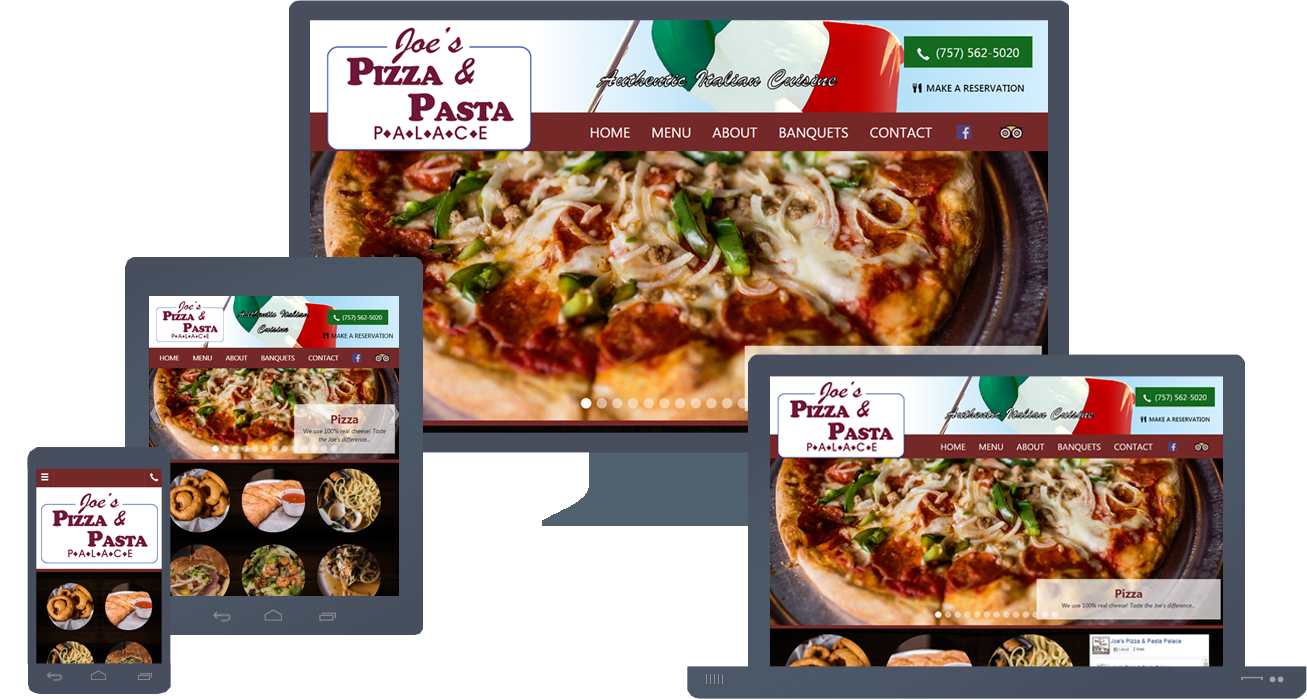 Responsive Website Design for JoesPizza-Pasta.com
